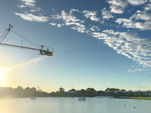 Traveller photo — golden hour over the cable at Wake House Australia